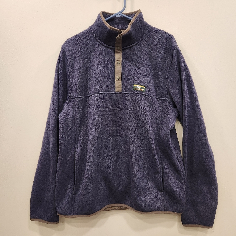L.L. Bean Mens Quarter Snap Slightly Fitted Pullover Large